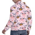 thumbnail image 6 of Uemuo Pink Butterfly Daisy Pattern Men's Hoodie - Casual Pullover Hoodie with Kangaroo Pocket, Stylish Hooded Sweatshirt for Everyday Wear-X-Large, 6 of 7