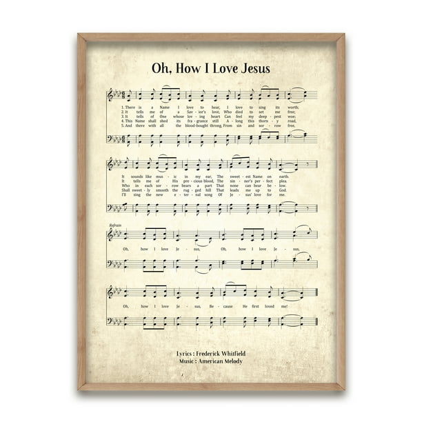 Oh, How I Love Jesus - Unframed Hymn Wall Art Print - Walmart.com