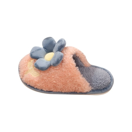 

Aueoeo Winter Cotton Slippers Men Women Indoor Flower Warm Plush Shoes Outdoor Couple Cotton Slippers