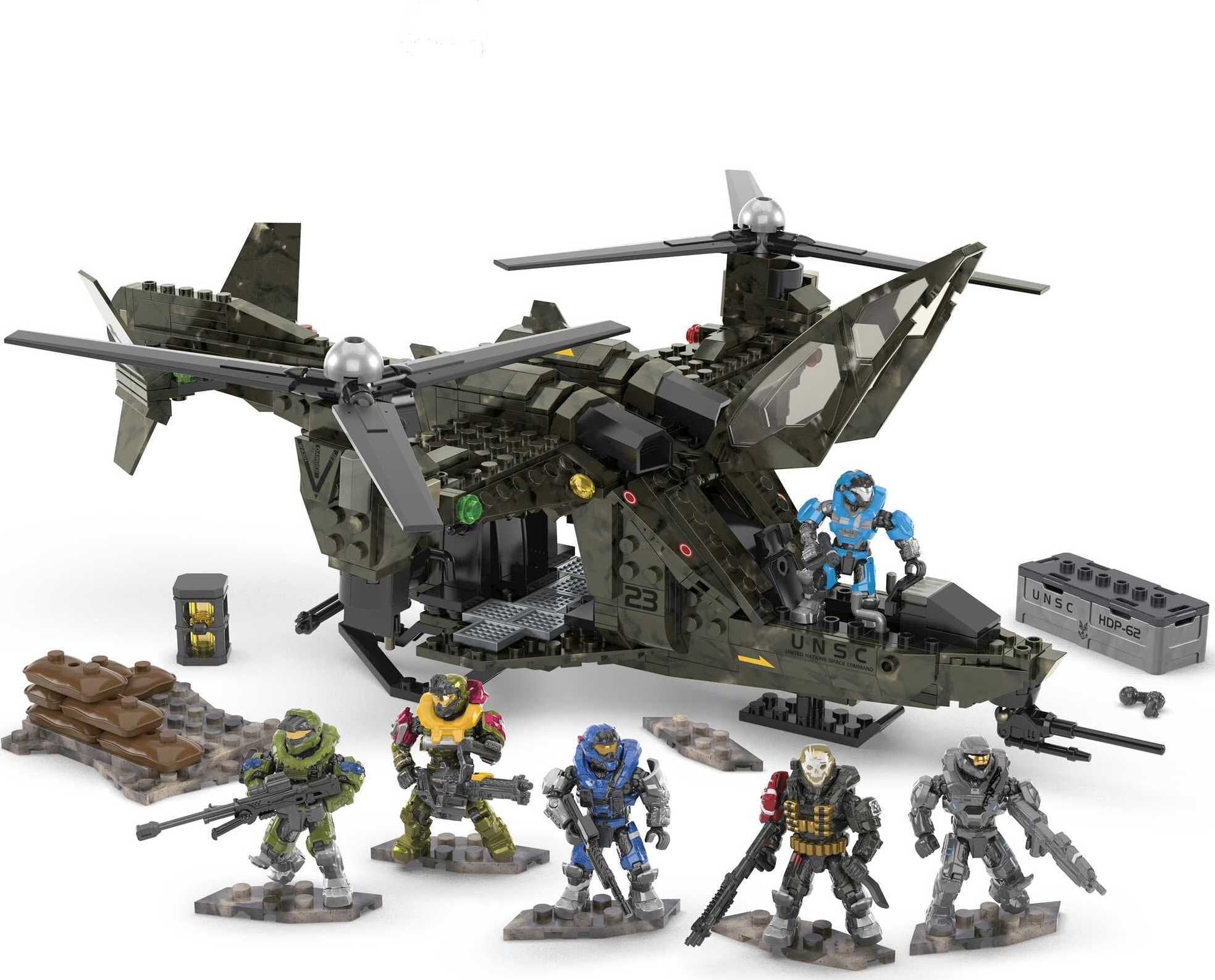 MEGA Halo UNSC Falcon Sweep Helicopter Vehicle NOBLE Team Building Set