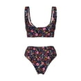 thumbnail image 5 of Daiia Dancing Skeletons Floral Garden Women's Bikini Set Two Piece Swimsuit High Waisted Bikini Adjustable Straps Bikini Perfect for Beach, Pool, and Summer Vacation-X-Large, 5 of 9