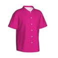 thumbnail image 2 of Daiia Darkmagenta Hawaiian Shirt for Men Gentle Cotton Regular Short Sleeve Casual-Large, 2 of 9
