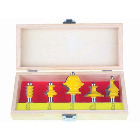 

5 Bit Furniture Trim & Molding Router Bit Set - 1/2 Shank - Yonico 16540