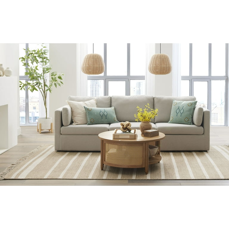 Better Homes Gardens 100 Modular Sectional Sofa with Storage Ottoman White Linen Walmart