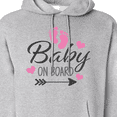 thumbnail image 3 of Inktastic Baby on Board with Arrow Pink Footprints and Hearts Adult Hoodie Sweatshirt, 3 of 4