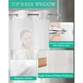 thumbnail image 4 of No Hook Shower Curtain with Snap in Liner, Abstract White and Gray Marble with Golden Line Hotel Shower Curtains for Bathroom, Washable Shower Curtain Liner Set with Mesh Top Window, 72"x96", 4 of 6