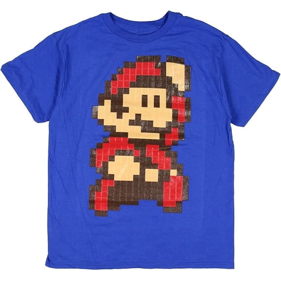Super Mario Boy's Colorful Characters Graphic T-Shirt, Blue, Small (8)