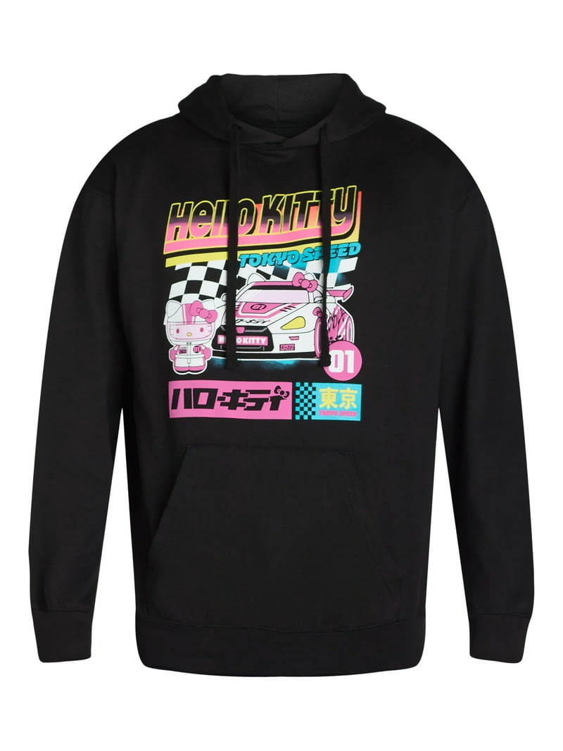 Hello Kitty Men's and Big Men's Tokyo Speed Graphic Hoodie