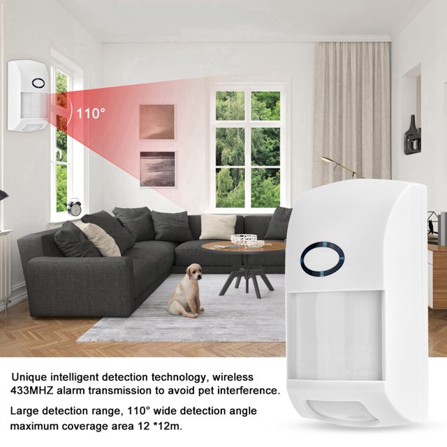 Alarma del Sensor, Alarma de Sensor de Infrarrojos Ligeros Anti-Blancos Artificiales, Sala de Estar Montado en la Pared de Rango de Detección de Gran Detecció para Párrica