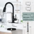 thumbnail image 4 of Wowow Pull Down Kitchen Faucet High Arc Single Handle Kitchen Sink Faucet in Matte Black, 4 of 5