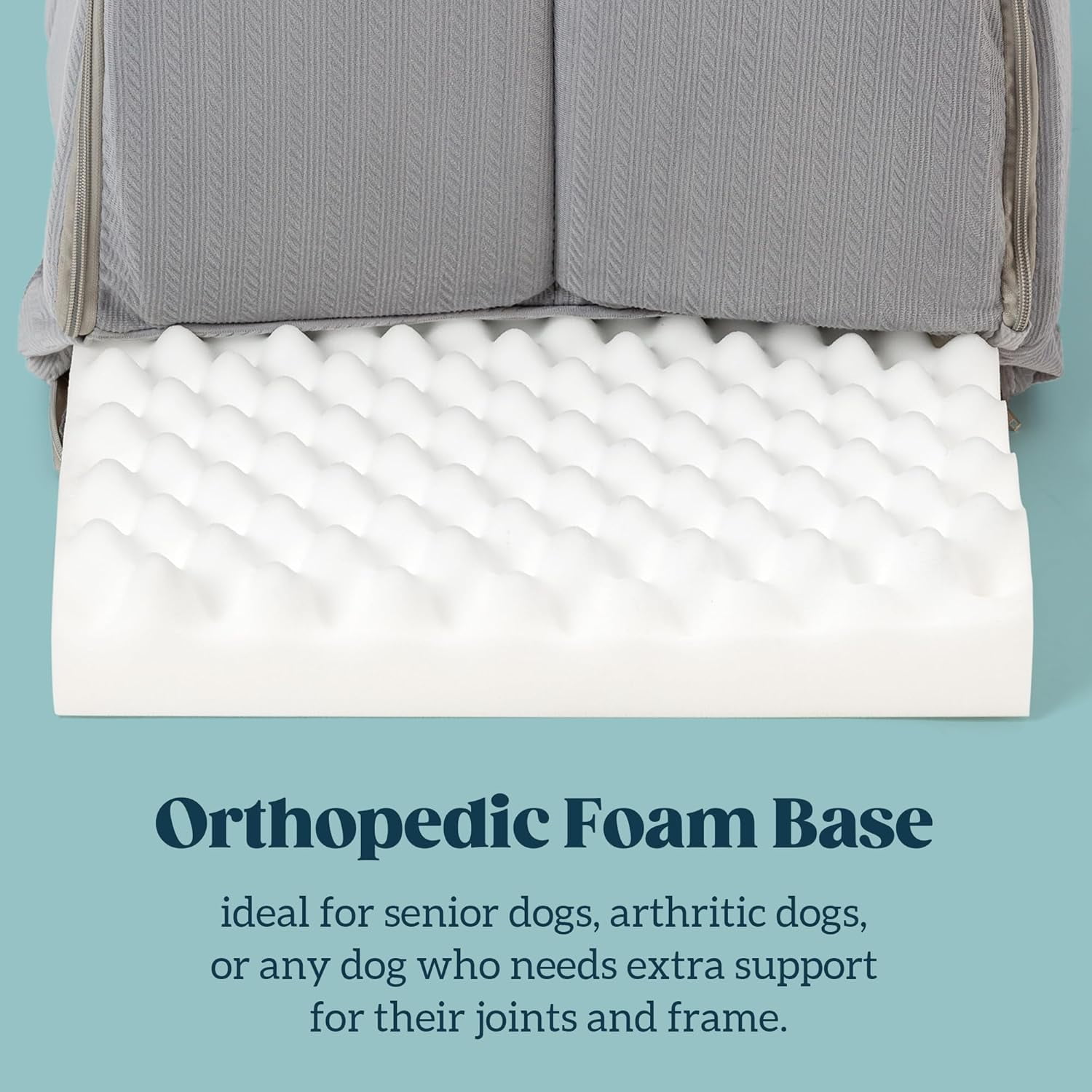 Pelzin Orthopedic Dog Bed House - Dog House Indoor with Egg-Crate Foam - Tent Bed with Waterproof Lining & Nonskid Bottom, Ideal for Small Breeds & Fits 24-Inch Crate - 23"x16", Charcoal