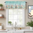 thumbnail image 2 of Summer Beach Valance Curtain for Windows Green Ocean Colorful Coral Shell Seaweed Starfish Sandy Rod Pocket Curtain Valances Short Window Treatments for Kitchen Bathroom Laundry Basement 60 x 14 Inch, 2 of 9