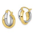 thumbnail image 6 of Auriga Fine Jewelry 10K Two-Tone Gold 9mm Hinged Hoop Earrings for Women, 6 of 6