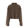 thumbnail image 5 of Women's Cropped Corduroy Shacket - Loose Button Down Lapel Collar Fall Winter Outerwear, Soft Lightweight Solid Color Snap Closure Jacket, 5 of 8