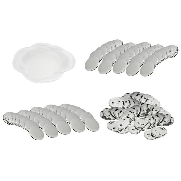 300PCS Round Button Parts Supplies Button Making Supplies Blank Button Badge Parts