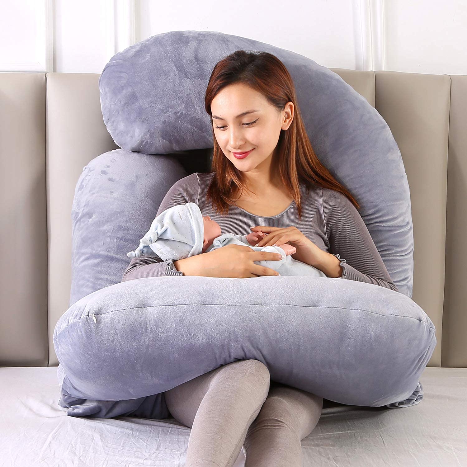 7lbMODUO 7lb Pregnancy Pillows, U-Shape Full Body Pillow Cooling