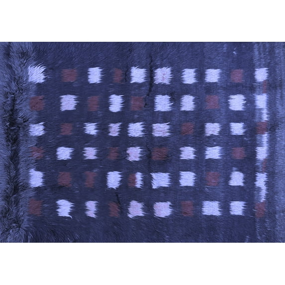 Ahgly Company Machine Washable Indoor Rectangle Abstract Blue Contemporary Area Rugs, 4' x 6'