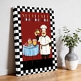 thumbnail image 3 of Canvas Wall Art Chef Kitchen Canvas Art Print Gourmet Black White Buffalo Plaid Pictures Wall Decor for Living Room Bedroom Artwork Decorations Stretched Framed Ready to Hang 11"x14", 3 of 9