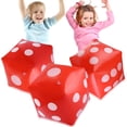 thumbnail image 1 of Juego de 3 dados gigantes inflables Blulu de 30 cm, color rojo, 1 of 6