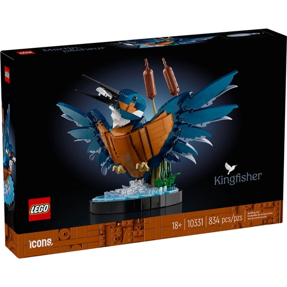 LEGO Icons Kingfisher Bird Model Building Kit - Detailed Building Block Set for Adults, 18 - Relaxing DIY Craft for Bird Lovers - Gift for Graduation - 10331