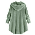thumbnail image 4 of Vinsonshop Sherpa Coat Womens Winter Coats with Hood Teddy Fleece Jacket Women Womens Long Winter Coat with Hood Hooded Fleece Jacket Women Long Teddy Coat for Women Light Green L, 4 of 8