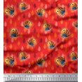 thumbnail image 1 of Soimoi Modal Satin Fabric Feather & Bird Cartoon Printed Fabric 1 Yard 42 Inch Wide, 1 of 3