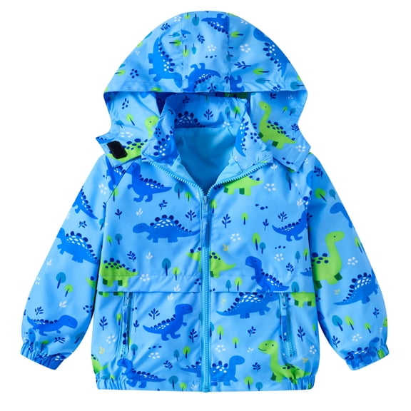 Aideaone Toddler Boys Girls Rain Jackets Waterproof Hooded Lightweight Kids Raincoats Windbreakers 2-8T