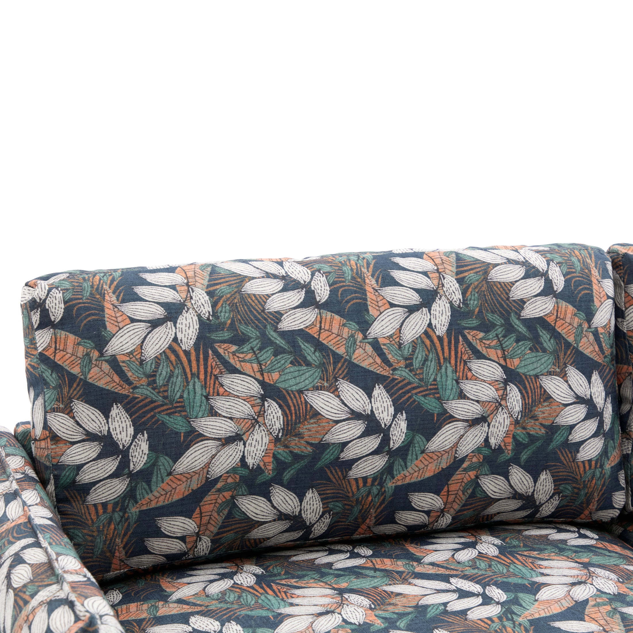 Christopher Knight Home Modern 75.75" Loveseat Sofa, Chenille Couch with Cushion and Wooden Legs, Green Floral