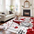 thumbnail image 2 of 5'x7' Area Rugs, Valentines Red Gnomes Indoor Outdoor Area Rug for Living Room Bedroom, Love Heart Vintage Wooden Washable Bathroom Rugs Kitchen Floor Carpet Mats Home Decor Aesthetic, 2 of 8
