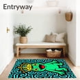 thumbnail image 3 of ODIKA 2'x3' Machine Washable Non-Slip Area Rug, Whimsical Frog Prince Design with Bold Contours and Vibrant Accents High Traffic Rug, Green, 619526, 3 of 7
