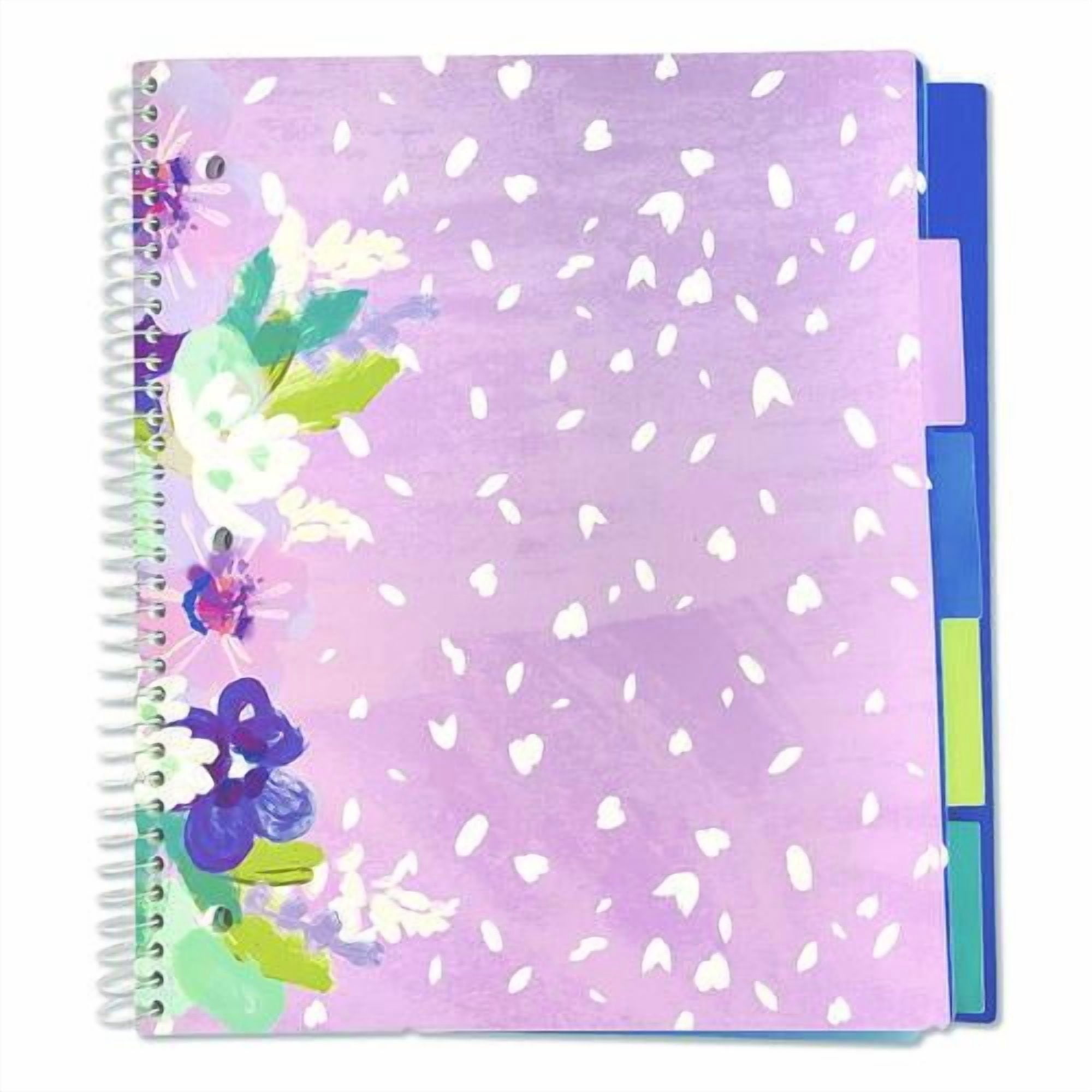 Silver Lining Five-Subject Spiral Notebook, Medium/College Rule, Randomly Assorted Cover Color/Desig | Bundle of 2