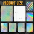 thumbnail image 2 of 24 Sheets Holographic Cardstock 8.5x11in, 250gsm/92lb 6 Mixed Styles Metallic Cardstock Shiny Iridescent Mirror Paper, 2 of 7