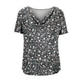 thumbnail image 5 of Enjoytime Woman Shirts Vintage Printed V-Neck Short Sleeve Blouses Summer Spring Fashion 2026 Casual Work Tops Black XL, 5 of 6