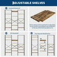 thumbnail image 4 of Studyset Triple Column 5-Tier Bookshelf,Bookcase W/14 Display Shelves, Rustic Industrial Bookshelf with Frame, Modern Wide Large Book Shelf Book Case, Ideal for Living Room, Home and Offcie, Black, 4 of 8