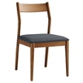 thumbnail image 6 of Modway Solara Vegan Leather Wood Dining Side ChairsSet of 2 in Walnut Black, 6 of 10