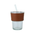 thumbnail image 2 of Vacemry Under $5 Glass Straw Cup 420ml, Covered Drinking Container with Lid, Office Coffee Beverage Bottle, Reusable Transparent Tumbler for Daily Hydration, 2 of 9