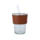 thumbnail image 2 of Vaso de Vidrio con Tapa y Pajilla Reutilizable | Vaso Transparente de 420ml Resistente al Calor | Manga Aislante | Taza Ligera y Portátil para Café, Té, Jugo para Viaje | 11.7x8x8cm | Azul, Rosa, 2 of 6