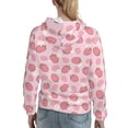 thumbnail image 7 of Fotbe Strawberries Pattern Womens Long Sleeve Hoodie, Pullover Hooded Sweatshirt, Kangaroo Pocket Hoodie with Eye-catching Drawstrings-Large, 7 of 7