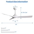 thumbnail image 2 of Sofucor Ceiling Fan 52 Inch Ceiling Fans with Lights Remote Control, Outdoor Low Profile White Ceiling Fan with Light 6-Speed 3 CCT Dimmable 3-Timer 5 ABS Blade, 2 of 12