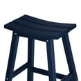 thumbnail image 3 of WestinTrends Malibu HDPE Outdoor Patio 24" Counter Stool Saddle Seat, Navy Blue, 3 of 11