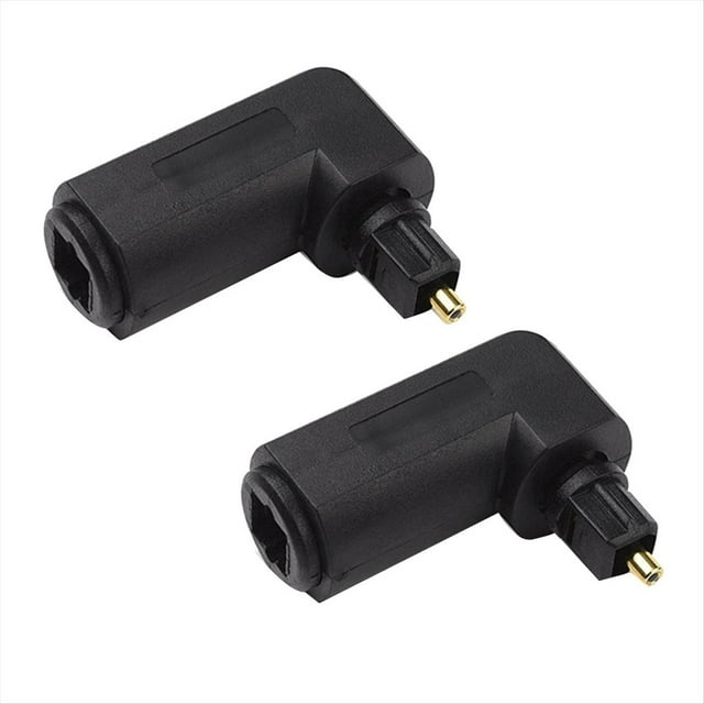 2PCS Digital Audio Video Cables Digital Optical 90 Degree Audio Cable Adapter Male to Female Right Angle Toslink,2 * Digital Audio Video Adapter,Black