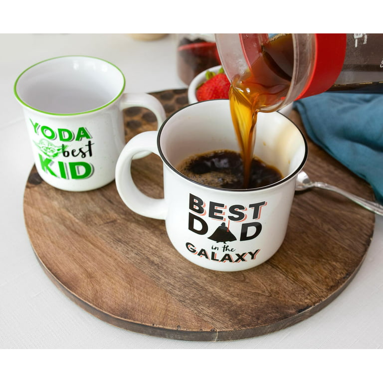 Star Wars Best Dad Darth Vader & Yoda Best Kid Ceramic Camper Mug | Set of 2