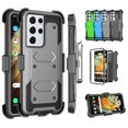 thumbnail image 1 of Galaxy S21 Ultra Case Clip Belt Holster, TakFox Shockproof Swivel Defender Heavy Duty Armor Protective Hard Cases With Kickstand Protector Rugged Cover Shell For Samsung Galaxy S21 Ultra - Grey, 1 of 6