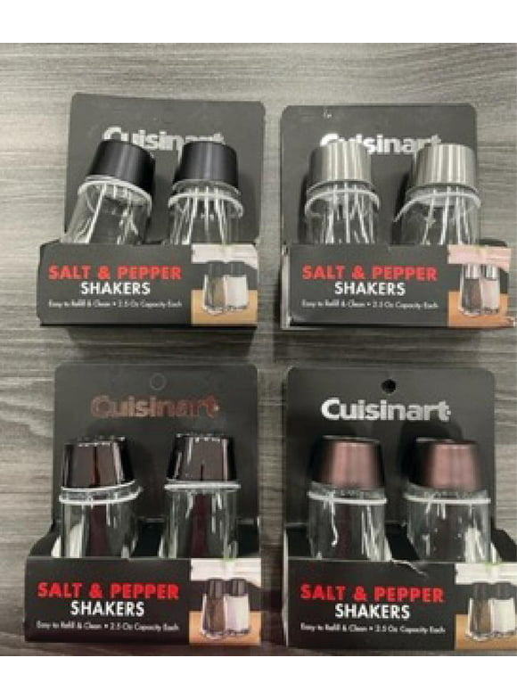 Cuisinart 2pc Silver and Clear 2.5oz. Salt and Pepper Shakers.