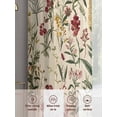 thumbnail image 7 of Vintage Plant Semi Sheer Curtains 45 Inch Length 2 Panels Set, Boho Botanical Flowers Green Leaf Ferns Sheer Kitchen Curtain Privacy Voile Window Curtain for Living Room Bedroom Rod Pocket Drapes, 7 of 7