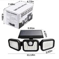 thumbnail image 3 of SZROBOY Solar Lights Outdoor, 74LED 650LM Motion Sensor Security Lights with Wireless Remote Control, Waterproof 3 Heads LED Flood Wall Lights for Porch Garage Yard Entryways Patio, 3 of 3