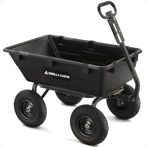 Gorilla Carts GOR6PS 1200-lb. Heavy-Duty Poly Dump Cart, 13" Tires