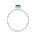 thumbnail image 2 of ANGARA Natural Thin Shank Cushion Emerald Ring with Diamond Accents in 14K White Gold for Women (Size-7x5mm) | May Birthstone, Birthday, Anniversary, Jewelry Gift for Women | Natural Emerald Ring, 2 of 10