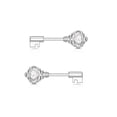 thumbnail image 1 of Key Design 14G Nipple Barbell with Opalite Gem, 1 of 7