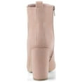 thumbnail image 3 of BLISSFUL STEP Women's Zipper Block Heels Ankle Boots Dust Pink 5.5, 3 of 8